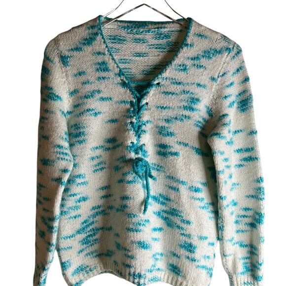 Vintage Hand Knitted Sweater No Size Tag See Measurements - Picture 1 of 5